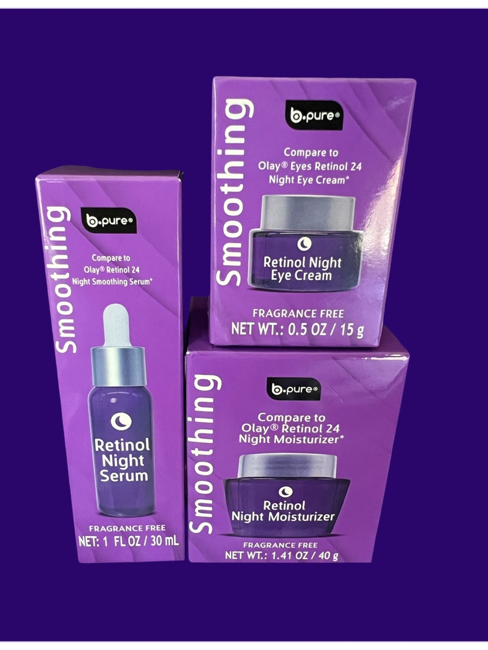 Retinol Night Moisturizer -Serum -Eye Cream Set